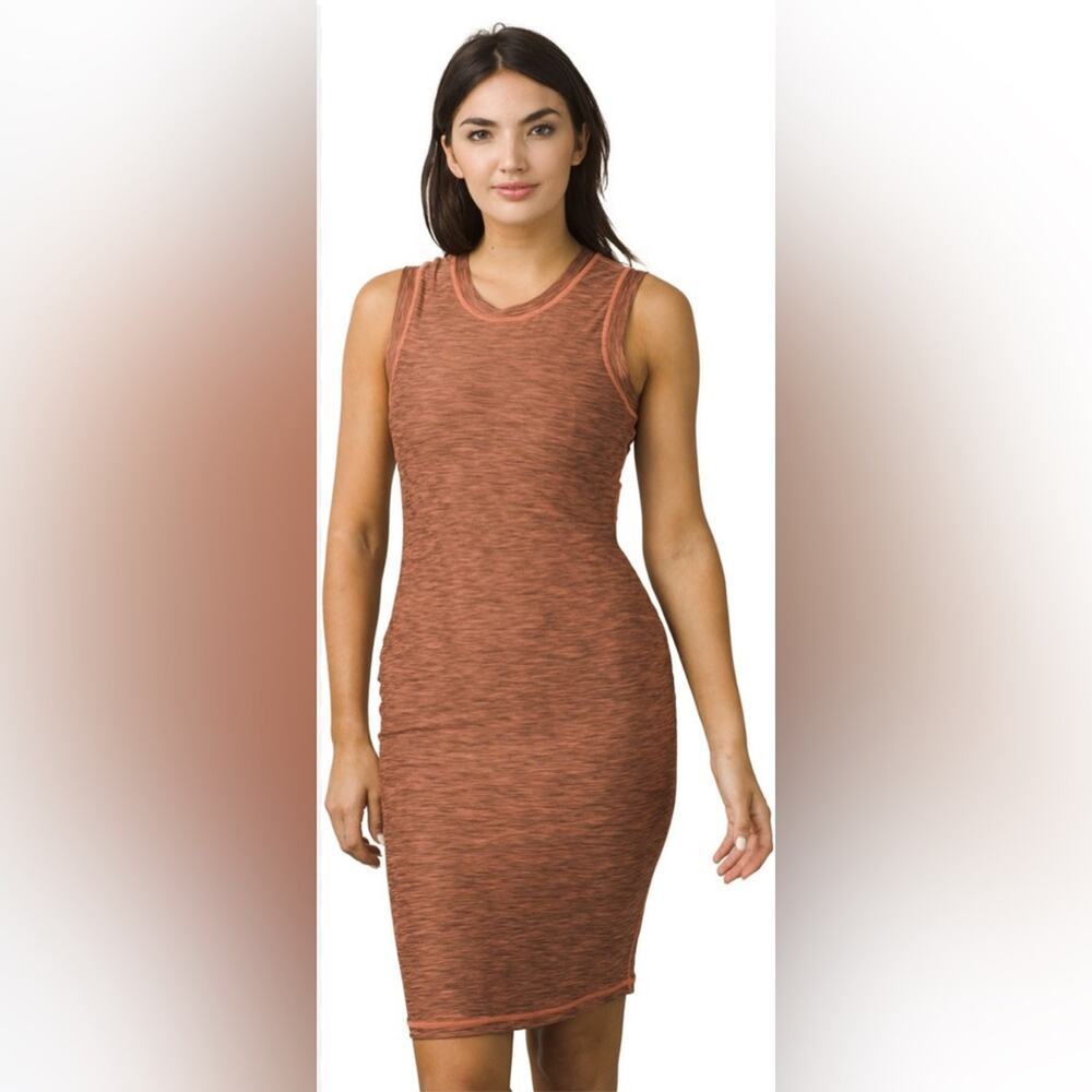 Prana brown vertex midi bodycon tank dress size s